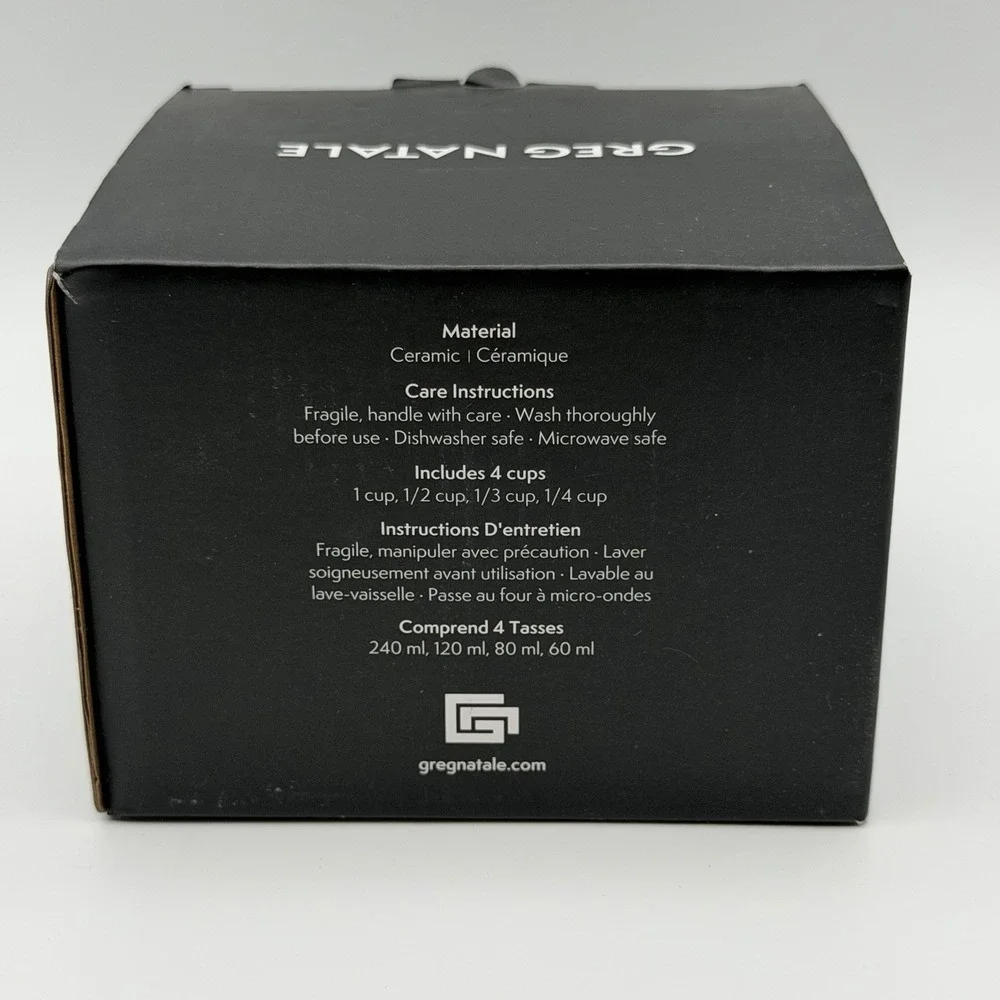 Greg Natale Ceramic Measuring Cup Set of 4 Sage Green New in Box‎